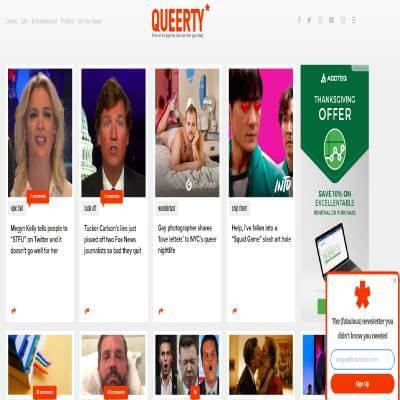 Queerty main page