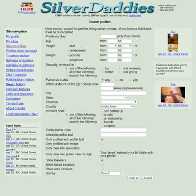 SilverDaddies main page